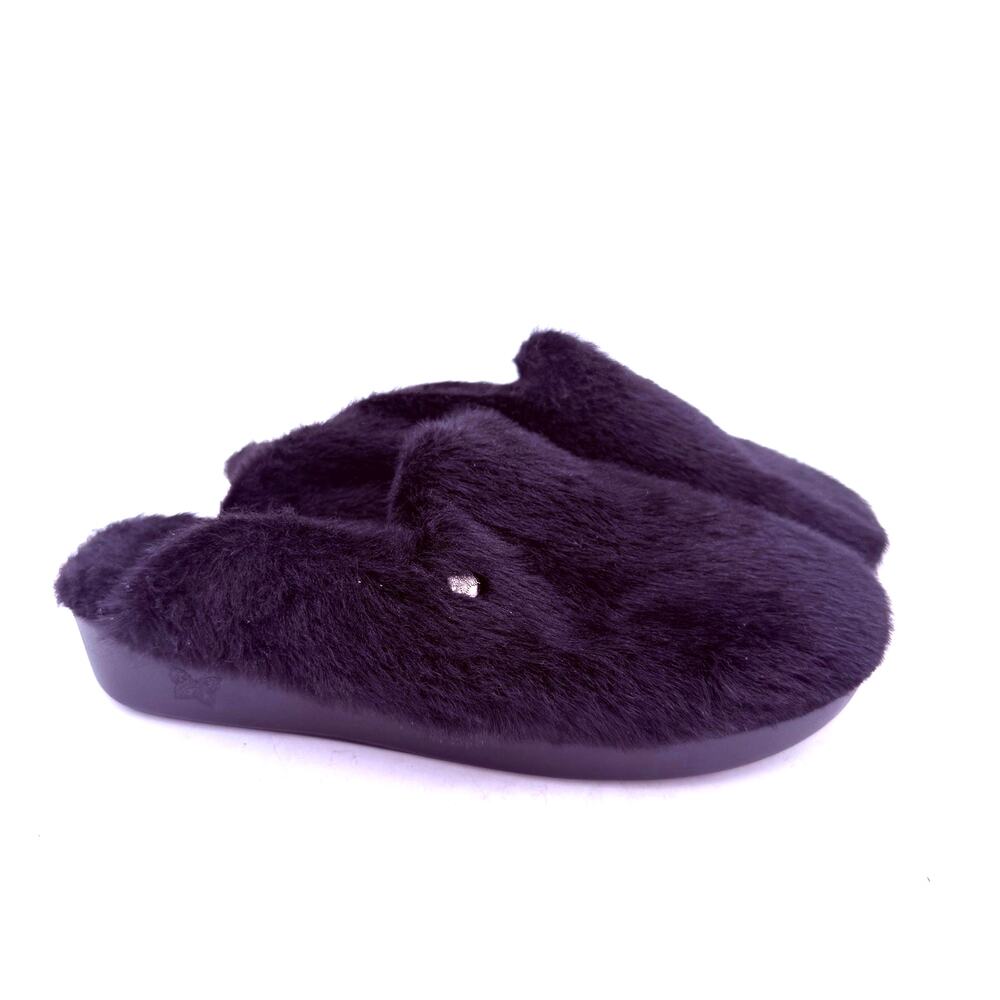 Alegria Women's Black Leisurelee Faux Fur Slip On Slippers Shoes 41 / 10.5-11
